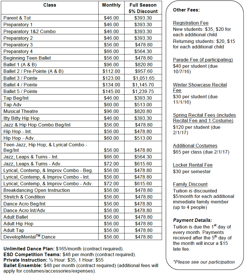 2016-2017 Tuition & Fees